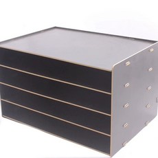4절지 보관함 미술학원 수납장 보관 도화지 철제 수납함 원목 종이, K. 골드 블랙 5단