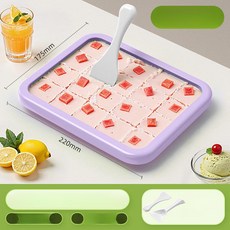 도랑가게 철판아이스크림판 아이스크림 스테인레스, 타로퍼플 (스쿱 2개 포함), 기본 색상