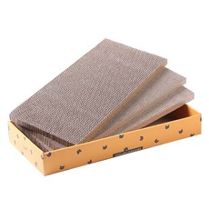 Gato 3PC 黃色平板型貓抓板 + 專用貓薄荷粉, 混合颜色, 1套