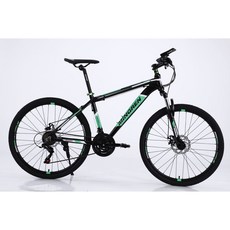 BIKEONE MG2 26吋21速鋁合金 SHIMANO煞變合一越野前避震登山車都會運動學生單車MTB最佳CP質首選, 黑/螢光綠, 1個