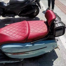 바이크 레트로 리어백 가죽 빈티지 안장가방 수납 할리 클래식 탑박스 가방 스쿠터, 빅토리아 와인색 등받이 + 블랙 프레임