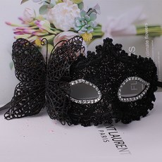 兒童古風漢服麵具 半臉蝴蝶表演道具 化妝舞會面具