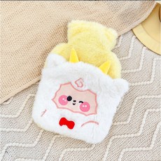 註水熱水袋 保暖熱水袋 老式熱水袋 被窩專用熱水袋 卡通毛絨熱水袋可愛刺繡註水熱水袋少女防爆灌水暖水袋熱敷暖手寶 O35, 小羊#500ml, 1個