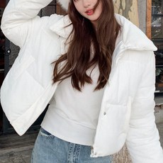 cammello 파스텔 코듀로이 숏패딩 하이넥 골덴 점퍼 겨울 두꺼운 아우터