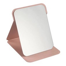 LSmall 접이식 탁상거울 휴대용 화장 거울 스탠드 미니 거울 (민트/핑크/화이트 3컬러), 핑크, 1개
