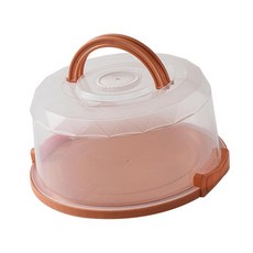 뚜껑과 손잡이가 있는 8인치 원형 케이크 캐리어 운반용 다용도 케이크 스탠드 커버가 있는 케이크 홀더, 주황색, PP, 1개