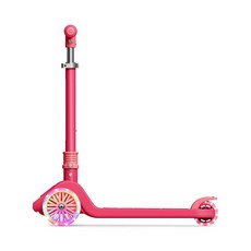 Jetson Bloom Go & Grow 아동용 3륜 라이트업 킥 스쿠터 스템 및 휠 조명 높이 조절 가능한 핸들바 후면 브레이크 쉽게 접을 수 있는 메커니즘 만 3세, Bloom Pink