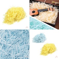 선물포장용 컬러 종이 스타핑 충전재 포장재료 컬러믹스 포장할때 쓰는 충전재, 연노랑 50g