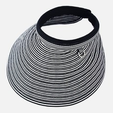 팸드님 국내제작 자외선차단 썬캡 챙넓은 여름모자 접이식 줄무늬 스트라이프 선바이져