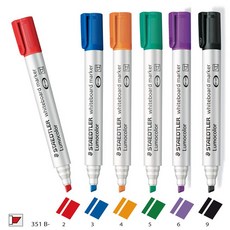 STAEDTLER 施德樓 Lumocolor 防乾白板筆 MS351B 斜頭, 1個, 黑