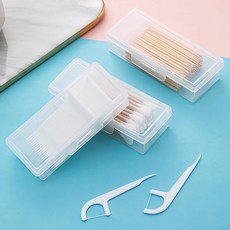 透明小物收納盒 輕巧便攜 棉花棒/牙線棒/迴紋針收納盒, 透明, 1個