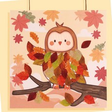 5인용 가을 만들기도안 부엉이 만들기 나뭇잎 스티커붙이기 키트 영아 키즈