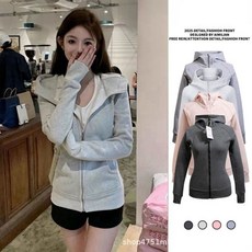 lulu 外套 女 春秋 衛衣 修身 休閒 拉鍊開襟 連帽 瑜珈服 上衣