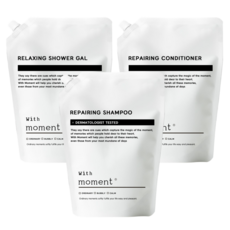 위드모먼트 대용량 샴푸+바디워시+린스 업소용 리필용 호텔 펜션 게스트하우스 사우나 2L 3종 기획세트, 1개