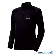 【日本 mont-bell】送》男 半門襟 長袖羊毛衛生衣 中厚款 SUPER MERINO WOOL 1107656
