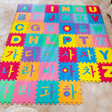 손할매 퍼즐매트 알파벳 영어 26p + 한글 14p 세트, 색동(랜덤발송), 1세트