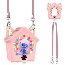 Bitzee Doghouse 인터랙티브 디지털 반려동물용 실리콘 케이스 가상 전자 애완 동물 액세서리용 충격 방지 보호 커버 랜야드 포함 (블루) 269747, Bitzee Doghouse 인터랙티브 디지털 반려동물