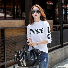 밍키비 Minky Bee 100085C 반폴라 쫀쫀 레터링 7부 긴소매 티셔츠