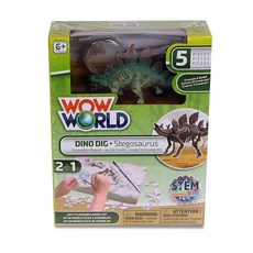 Katz trimming / trims unlimited Wow World Dino DIG 발굴 놀이 세트 STEM 과학 기술 수학 2 in 1-브라키오사우루스 트리케라톱스, 스테고사우루스