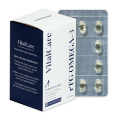 씽크라이크펫 바이탈케어 강아지 고양이 오메가3 60캡슐 250mg 최대 2개월분 순도 80% KD파마 원료, 1박스, 오메가 지방산, 60정