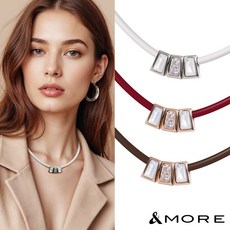 &MORE愛迪莫 Star 繁星鈦鍺能量項鍊(白鋼玫瑰金母貝 促進循環代謝 舒壓保健禮物), 1個, 玫金+紅色,S