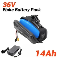 배터리 48v 36v 10Ah 방수 리튬 이온 팩 250W-500W 오토바이/스쿠터/자전거용 2A 충전기 포함, 04 36v-14Ah-Charger