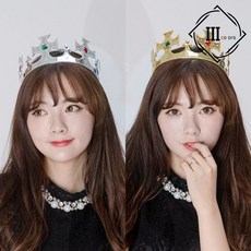 생일모자 생일 파티 주인공 큐빅 왕관 머리띠 공주 왕자, 1개, 봄이네가게 골드