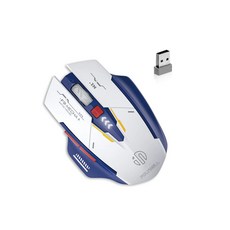 POLYWELL 無線機甲風滑鼠 2.4Ghz無線連接 USB-C充電 四段DPI 低噪輕巧設計, 圖片色