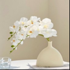 고급형 실크 호접란 조화 인테리어 데코 인조꽃, 1개, 흰색