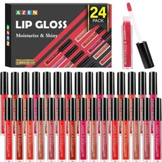 AZEN 6팩 립글로스 벌크 세트 여성 및 여아용 반짝이는 립글로스 풍부하고 다양한 색상 발렌타인 선물 부활절 바구니 스터퍼