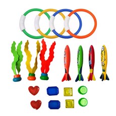 댓츠댓 수영장 잠수 보물찾기 물놀이 장난감 19종, 1세트, 혼합