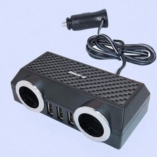 G-SPEED 台灣製造 車用延長擴充插座 2圓孔3USB 充電 碳纖紋, 1個, XR-02