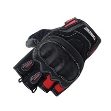 라프앤로드 ROUGH&ROAD 바이크용 프로텍션 하프 핑거그 로브 레드 ：M RR8362RD2