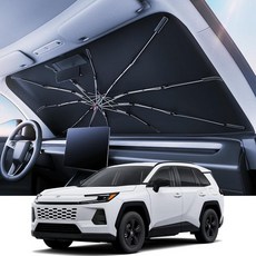 미국출고 아마존4.5+ 217895 REEVAA 2026 업그레이드된 앞유리 햇빛 가리개 우산 [100% 자외선 차단 및 시원하게 유지] 내부 보호 360° 플렉스 핸들 테, for Toyota RAV4