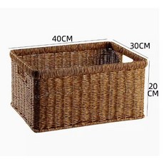 手工編織收納籃 居家收納 簡約風格, 1個, 深色