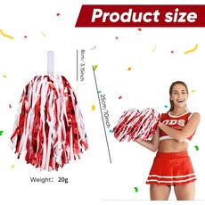 啦啦隊彩球 綠白雙色 啦啦隊用品 運動會表演道具 輕盈耐用 握感舒適, 白紅色, 20個