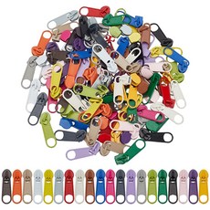 120개 합금 지퍼 헤드 수선 가방 재킷 외투에 사용 가능 부자재 혼합색 2.5x0.7x0.55cm, 혼합 색