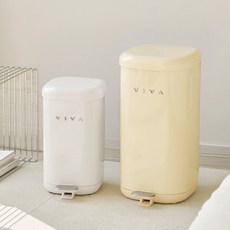 비바 더스텝 무소음 페달 휴지통 10L+20L 세트 종량제 냄새차단 기저귀 인테리어, 20L 베이지, 10L 블루