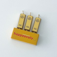 하피블리 골드바초 3P 생일초 파티 케이크초, 골드바초3P