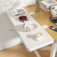 테이블 연장판 접이식 선반 데스크탑 팔걸이 책상 확장, 1개, 화이트+화이트 70x20