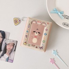 ins風卡通信封款PVC拍立得收納冊, 卡通小熊含20張內頁）