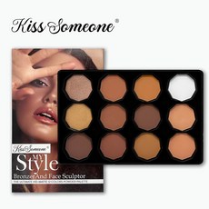 Kiss Someone MY STYLE 12色 啞光 修容 高光 粉餅盤, 1個, 6011