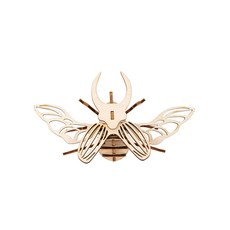 3D立體木質動物系列拼圖 兒童益智早教DIY拼裝玩具, 甲蟲, 1個