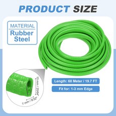 6/10M 고무 엣지 트림 가드 U 채널 엣지 프로텍터 씰 스트립 금속 클립 포함 자동차 도어 시트 메탈 해치, 02 6M, 13 10mmx7mm Light Green