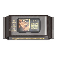 皮革養護濕紙巾 增亮護理, 1個, 80片, 皮革護理濕巾