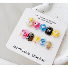 童趣小眼果凍怪 立體飾品組合 日韓熱門 多巴胺 可愛風格 趣味飾品 小怪獸 果凍怪 可愛糖豆 美甲飾品, 1個, 五款各2顆