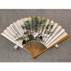 穆科德老師 觀松 國畫手繪 宣紙摺扇, 參考詳情頁