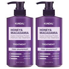 쿤달 허니 앤 마카다미아 헤어 트리트먼트 핑크그레이프프룻향, 500ml, 2개