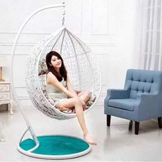 해먹 그물그네 대형 라탄 침대 의자 흔들 펜션 테라스, 1개, 3. 장미빨강색 싱글