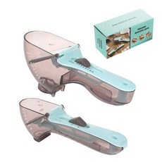 寵物飼料勺子秤，多功能計量湯匙，精準測量貓糧狗糧，烘焙量匙，刻度顯示，寵物餵食好幫手, 小號+大號, 1個